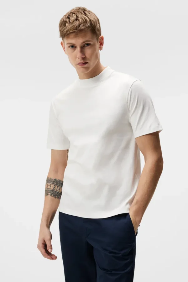 Överdelar | T-shirts-J.Lindeberg Ace Mock Neck T-shirt White