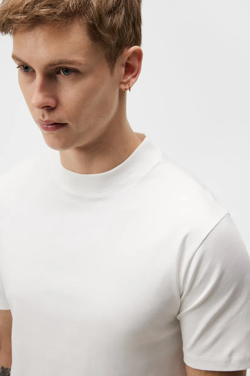 Överdelar | T-shirts-J.Lindeberg Ace Mock Neck T-shirt White