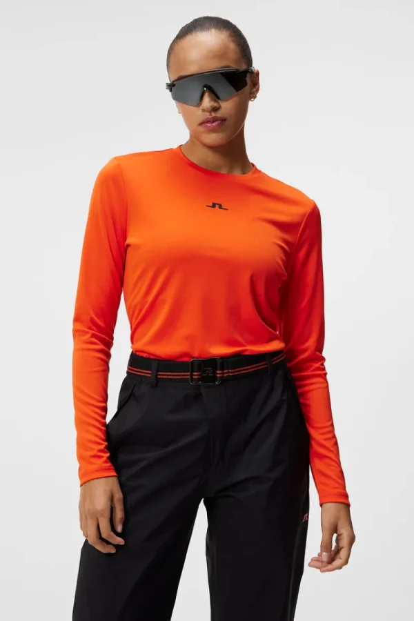 Bas- Och Mellanlager | Outdoor-J.Lindeberg Ada LS T-shirt Tangerine Tango