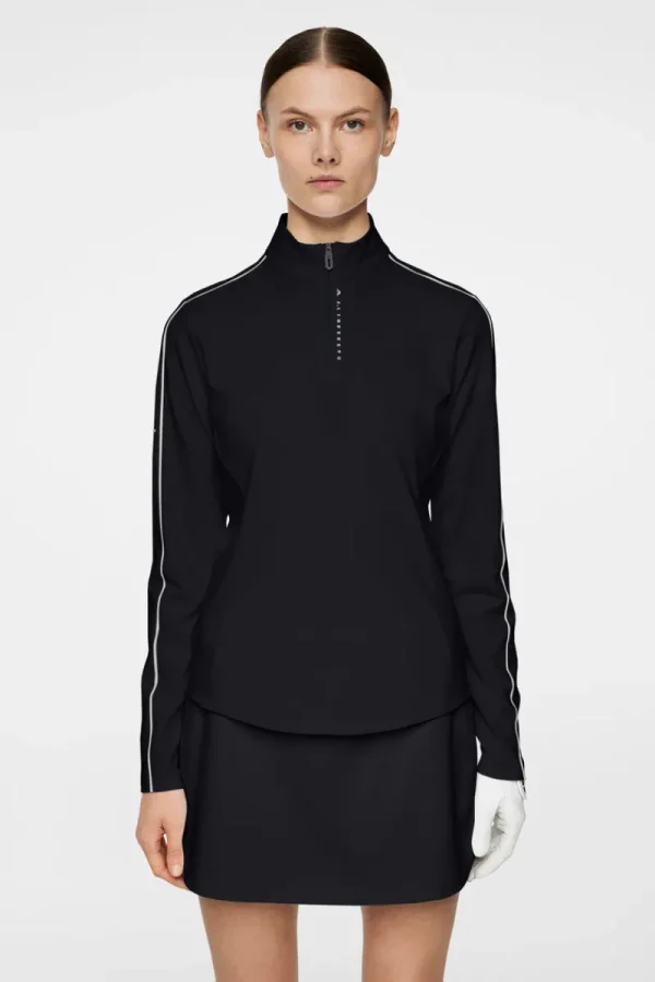 Golf | Bas- Och Mellanlager-J.Lindeberg Adiola Quarter Zip Mid Layer Black