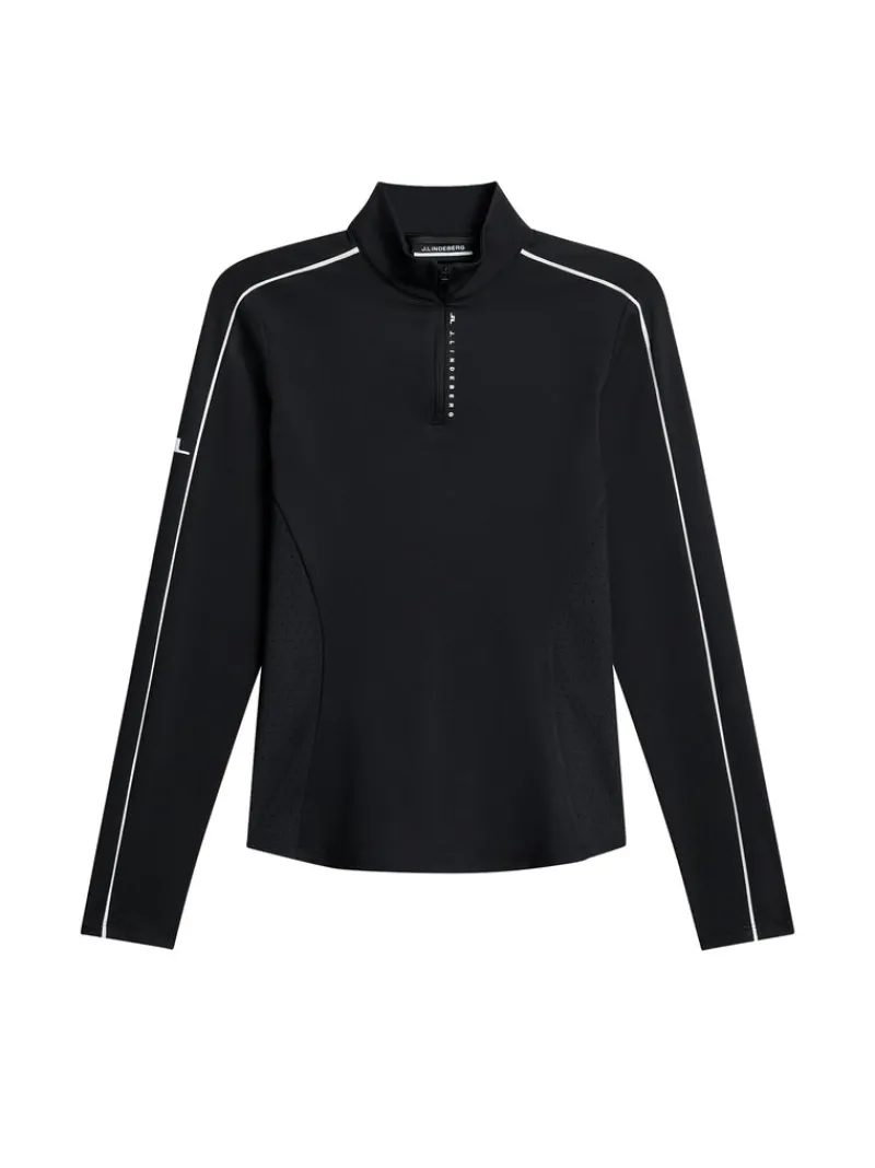 Golf | Bas- Och Mellanlager-J.Lindeberg Adiola Quarter Zip Mid Layer Black