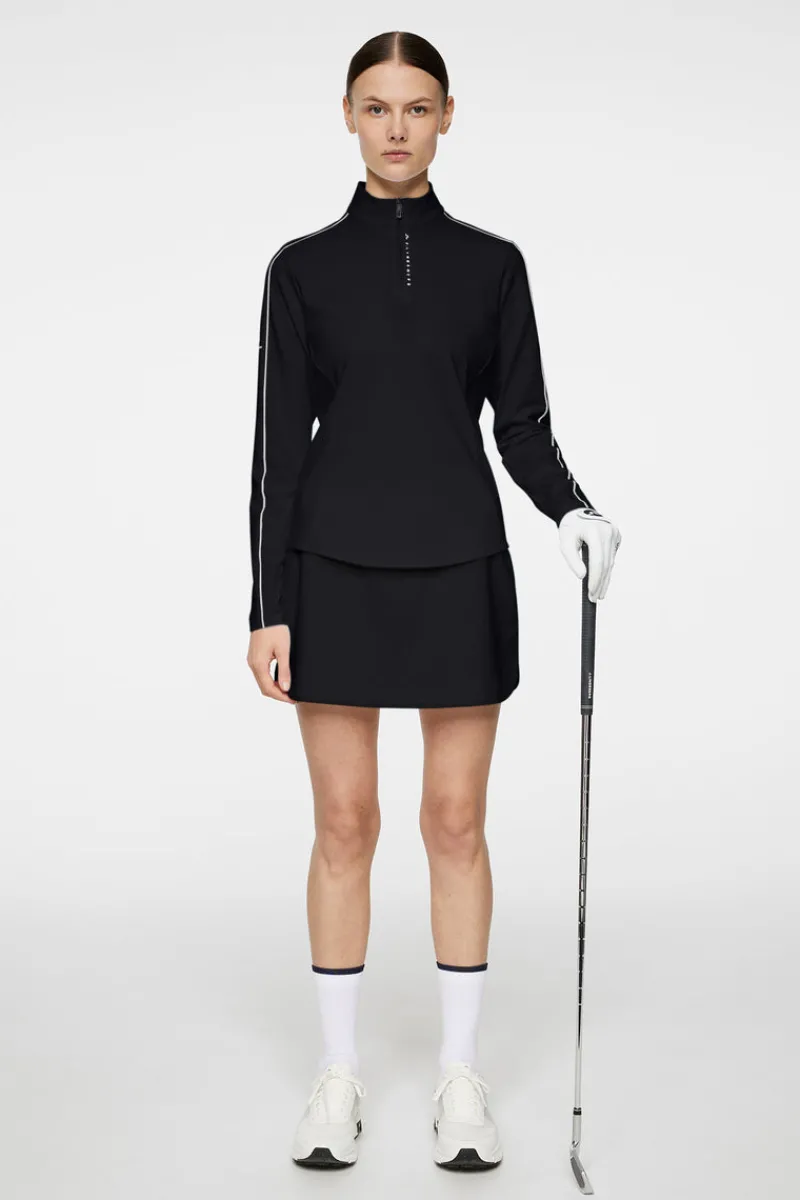 Golf | Bas- Och Mellanlager-J.Lindeberg Adiola Quarter Zip Mid Layer Black