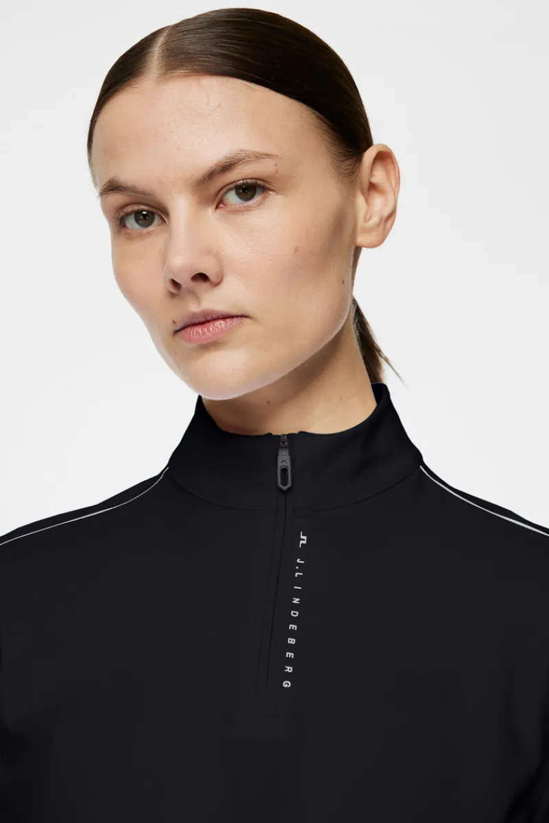 Golf | Bas- Och Mellanlager-J.Lindeberg Adiola Quarter Zip Mid Layer Black