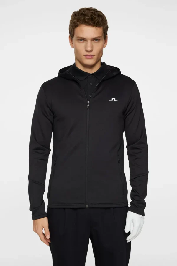 Golf | Bas- Och Mellanlager-J.Lindeberg Aerial Full Zip Hood Black
