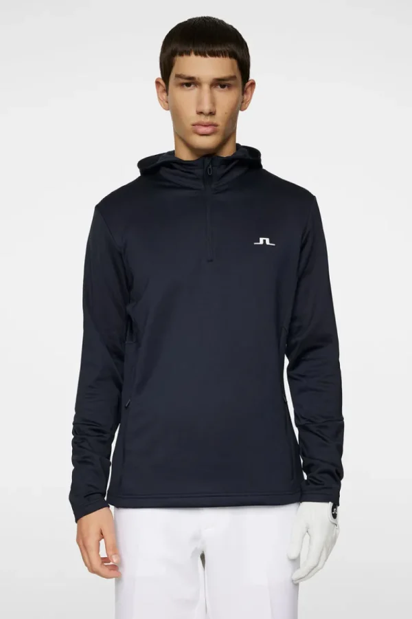 Golf | Bas- Och Mellanlager-J.Lindeberg Aerial Quarter Zip Hood JL Navy