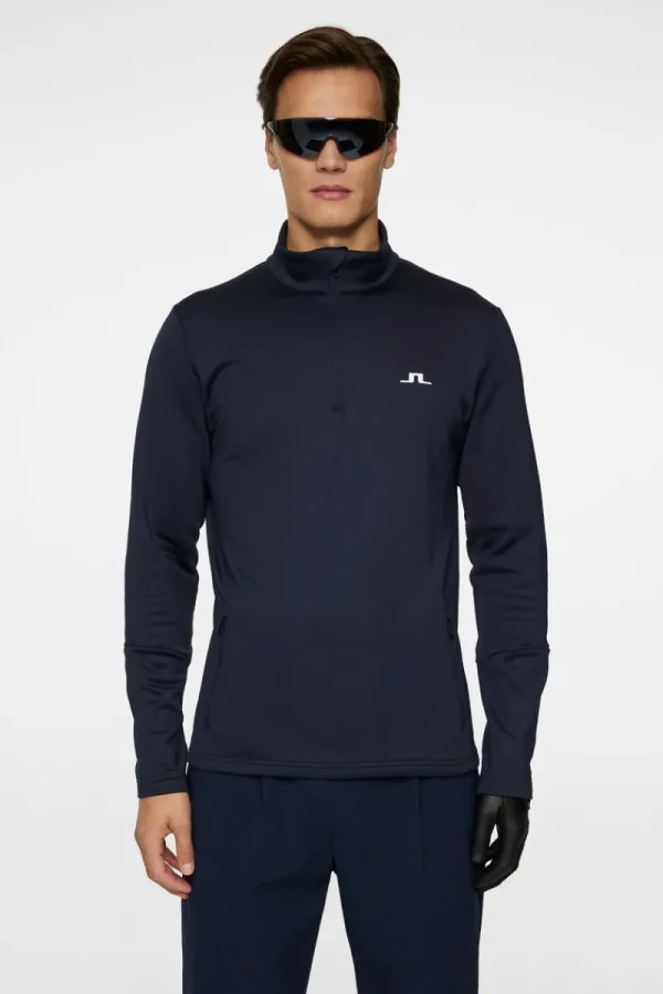 Golf | Bas- Och Mellanlager-J.Lindeberg Aerial Quarter Zip Mid Layer JL Navy