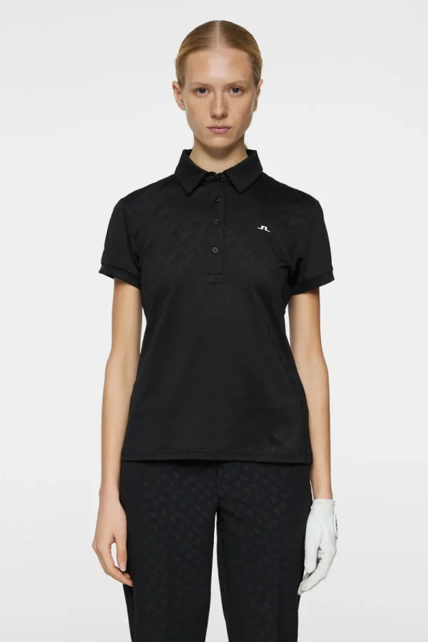 Golf | Överdelar-J.Lindeberg Alaya Jacquard Polo Black