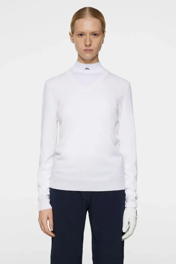 Golf | Stickat-J.Lindeberg Amaya Knitted Sweater White