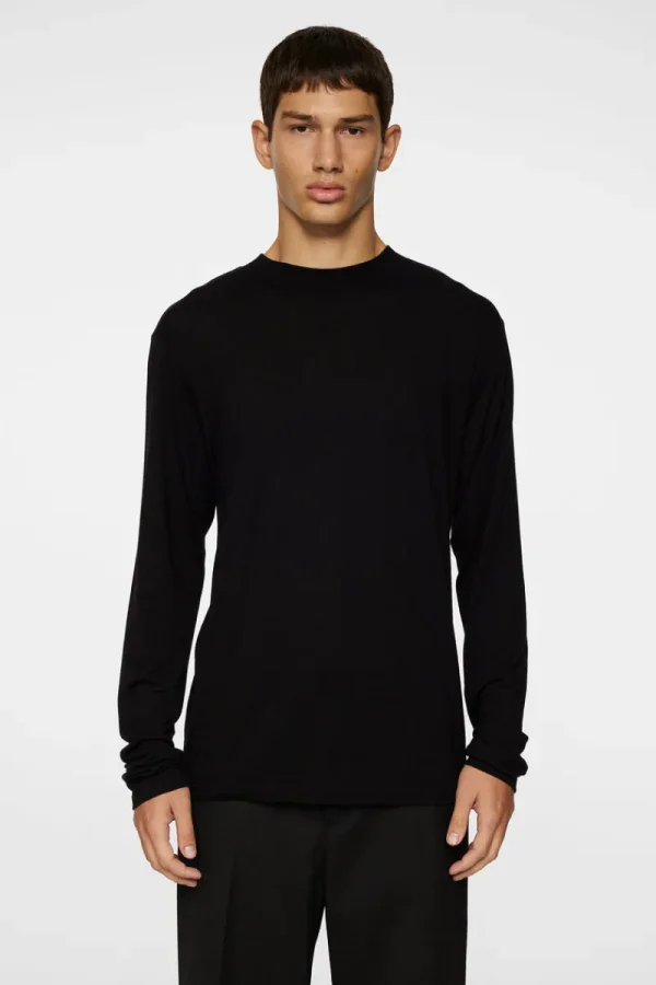 T-shirts | Överdelar-J.Lindeberg Arnie mock neck LS t-shirt Black