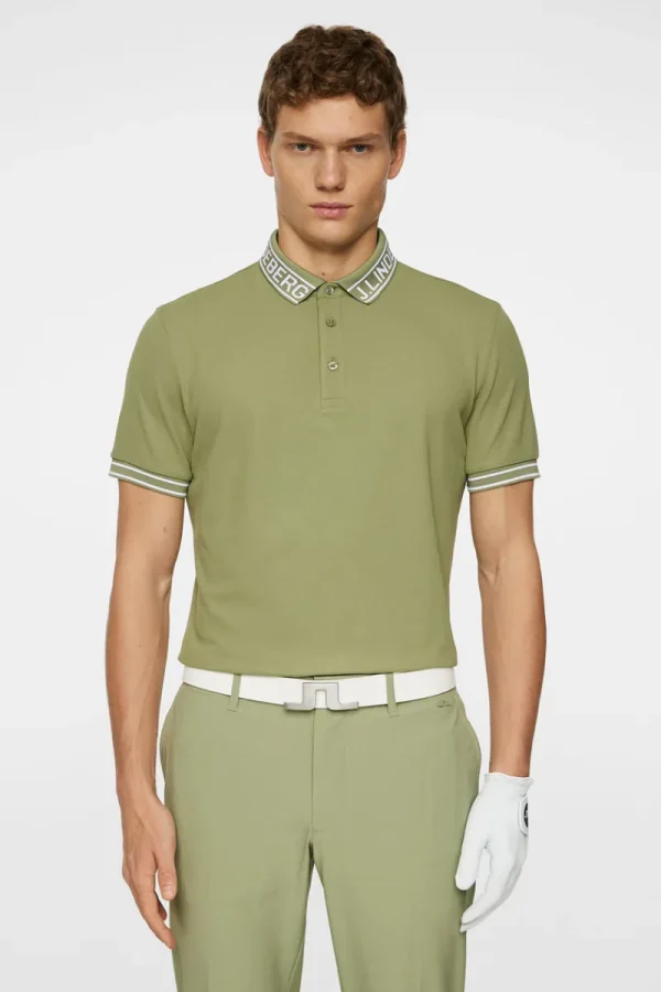 Golf | Pikétröjor-J.Lindeberg Austin Polo Oil Green