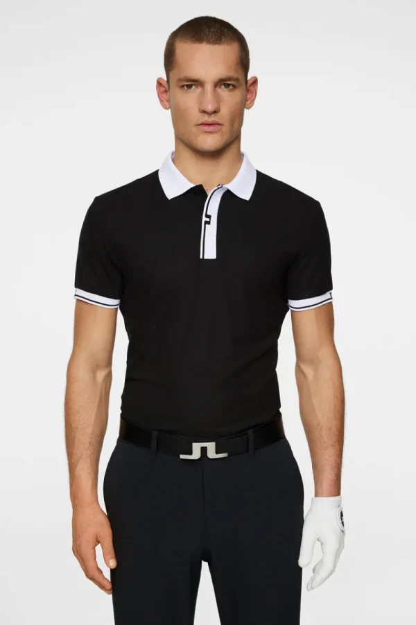 Golf | Pikétröjor-J.Lindeberg Bay Slim Polo Black