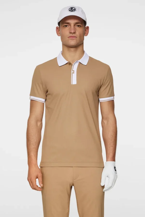 Golf | Pikétröjor-J.Lindeberg Bay Slim Polo Tigers Eye