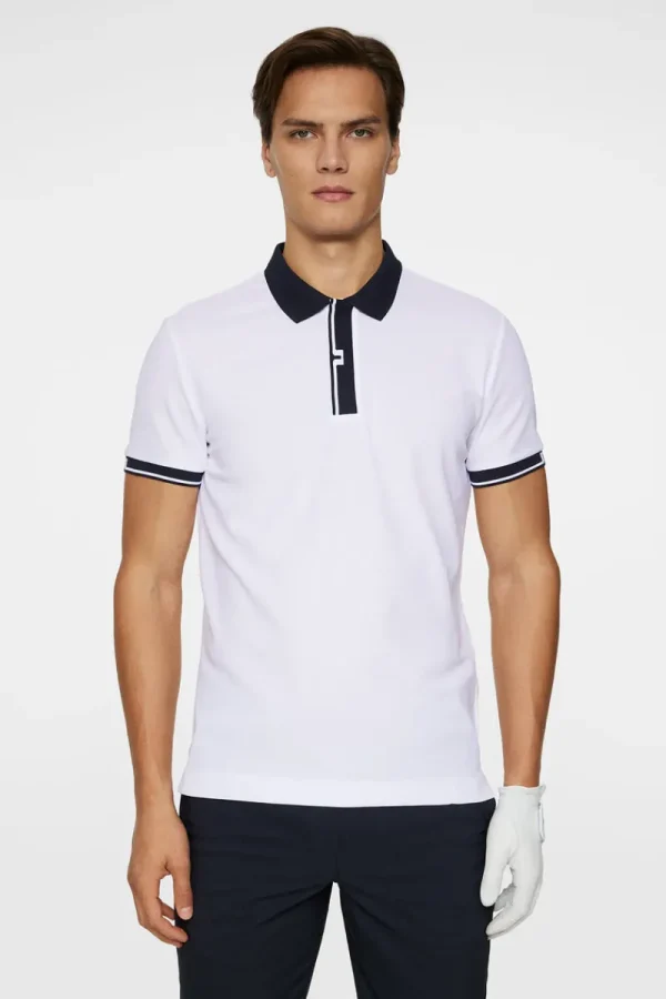 Golf | Pikétröjor-J.Lindeberg Bay Slim Polo White