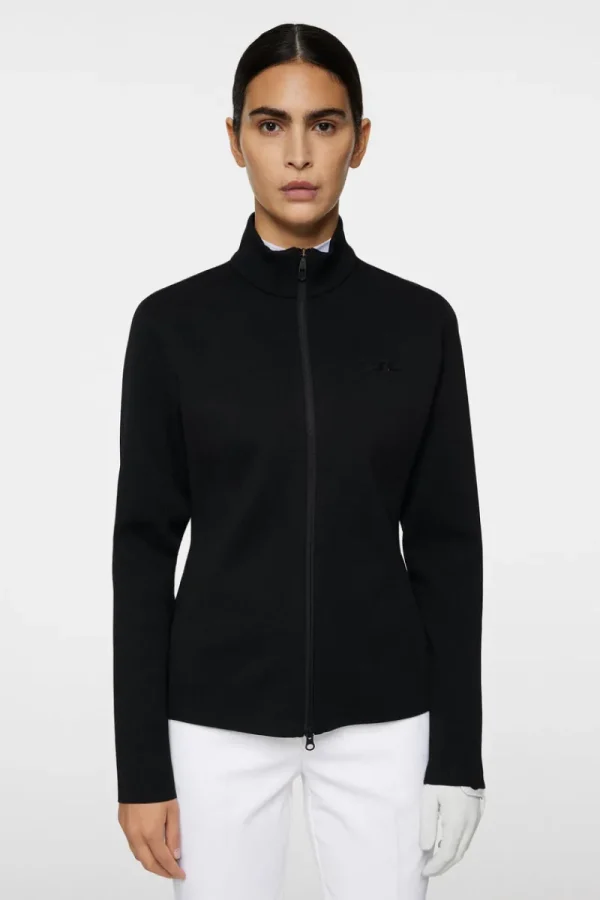 Golf | Stickat-J.Lindeberg Bell Tech Knit Zip Sweater Black