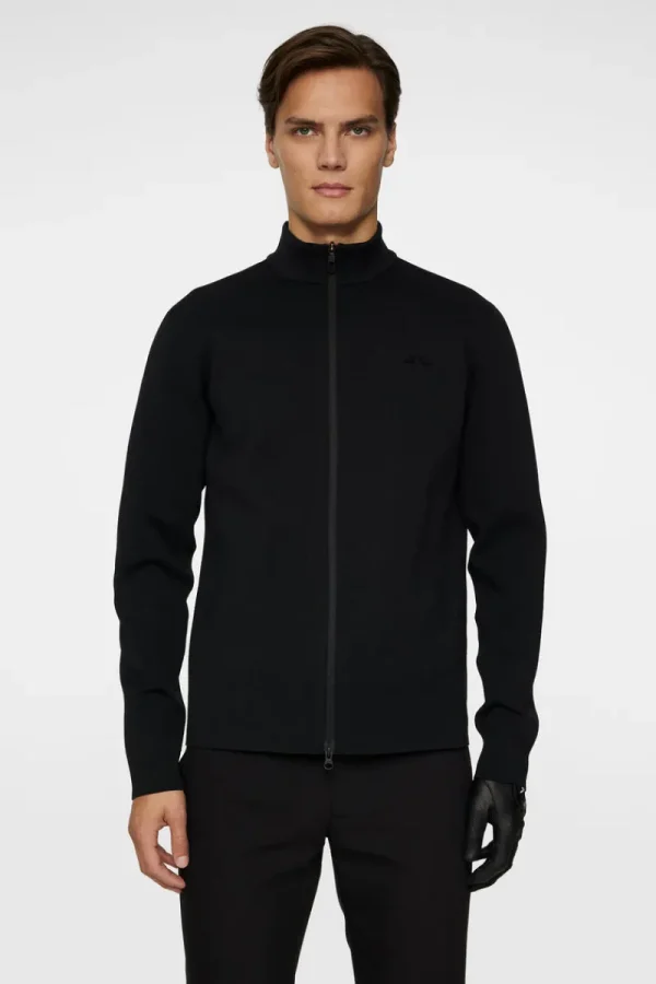 Golf | Stickat-J.Lindeberg Bo Tech Knit Zip Sweater Black