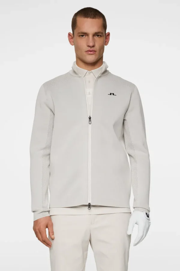 Golf | Stickat-J.Lindeberg Bo Tech Knit Zip Sweater Moonbeam