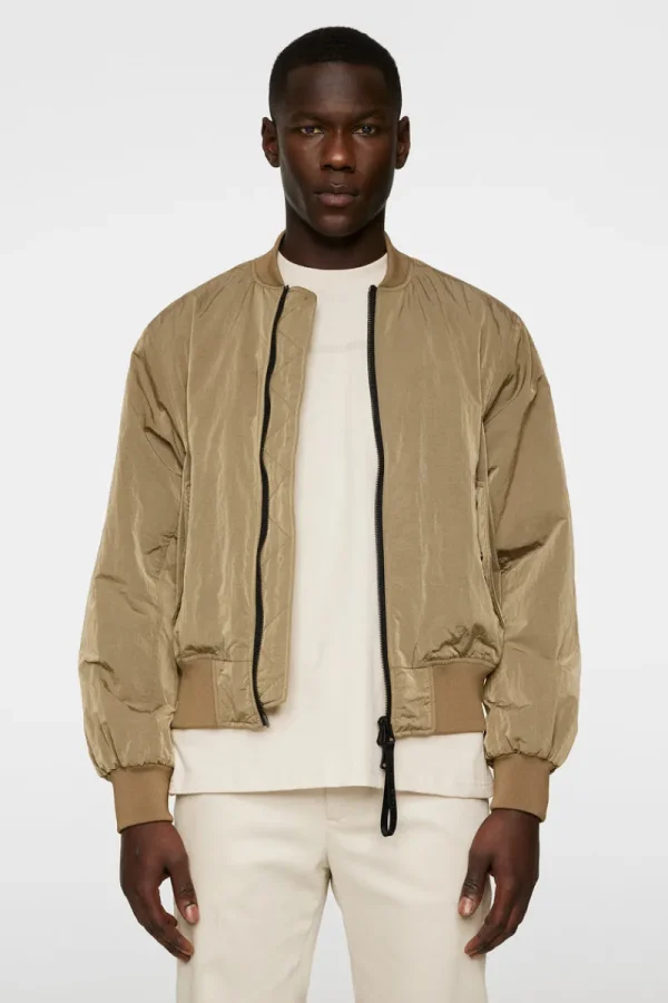Jackor | Ytterkläder-J.Lindeberg Bradfield Crinkle Bomber Jkt Batique Khaki