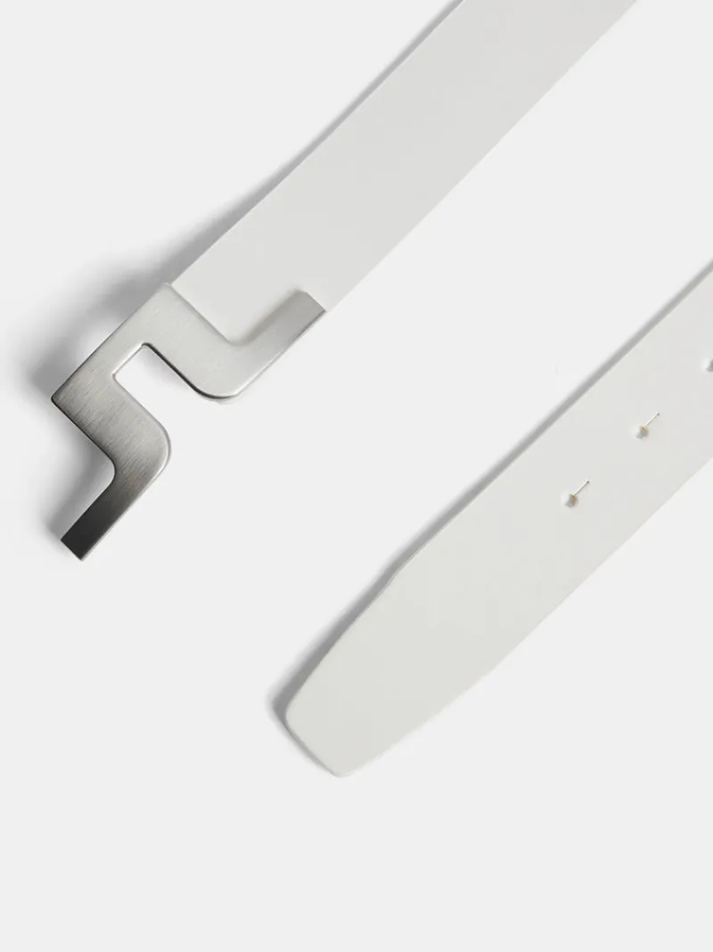 Bälten-J.Lindeberg Bridger Leather Belt White