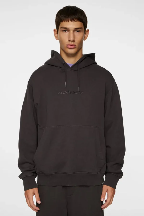Hoodies | Överdelar-J.Lindeberg Callan Logo Hoodie Washed Black