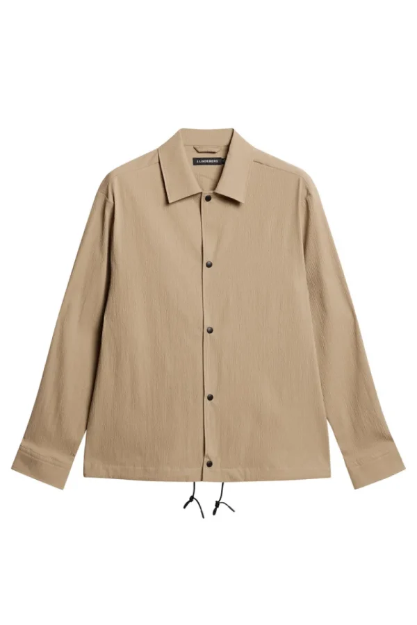 Kostymer & Skräddat | Kavajer-J.Lindeberg Celian Seersucker Overshirt Batique Khaki