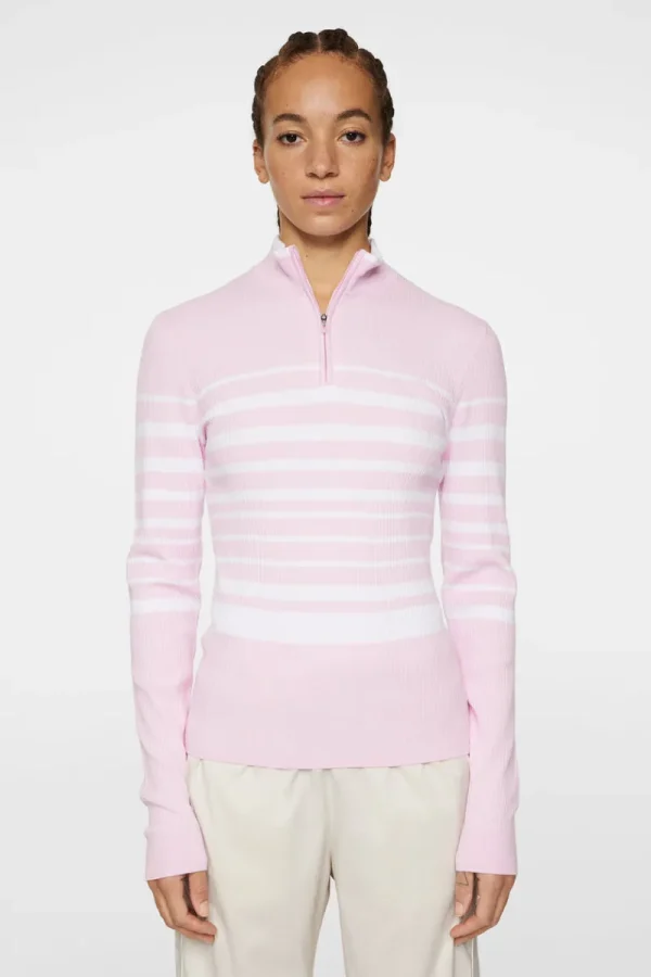 Golf | Stickat-J.Lindeberg Cheryl Knitted Zip Sweater Nosegay