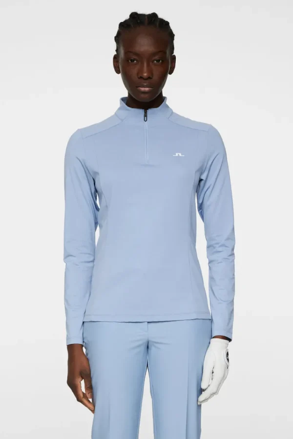 Golf | Bas- Och Mellanlager-J.Lindeberg Cindy Quarter Zip Mid Layer Rain Washed
