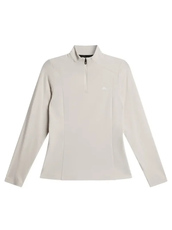 Golf | Bas- Och Mellanlager-J.Lindeberg Cindy Quarter Zip Mid Layer Moonbeam