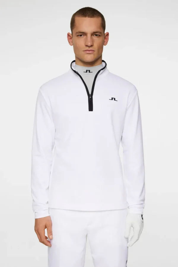 Golf | Bas- Och Mellanlager-J.Lindeberg Clide Quarter Zip Mid Layer White