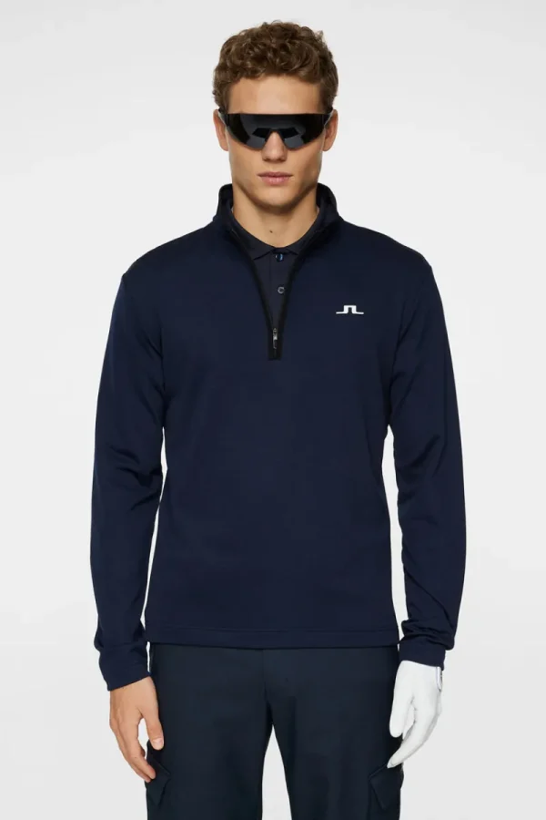 Golf | Bas- Och Mellanlager-J.Lindeberg Clide Quarter Zip Mid Layer JL Navy