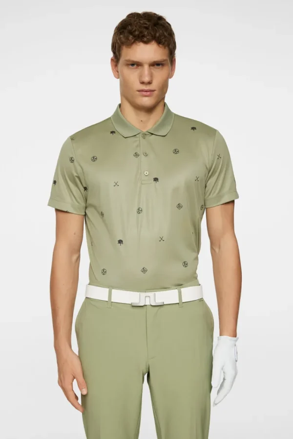 Golf | Pikétröjor-J.Lindeberg Club House Motif Polo Golf Micro Olive S