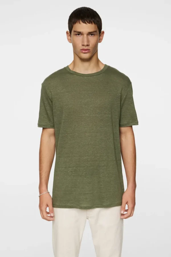 T-shirts | Överdelar-J.Lindeberg Coma Linen Tee Olivine