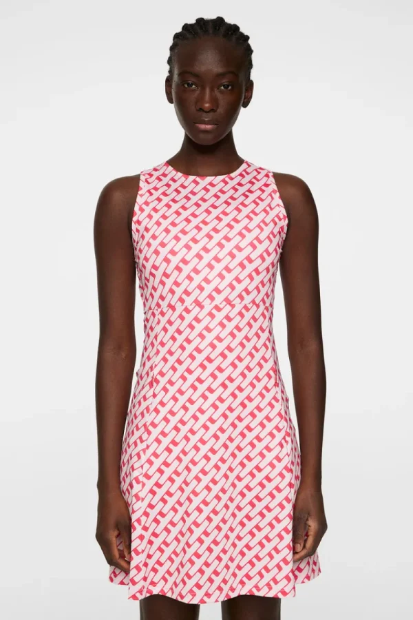 Golf | Klänningar-J.Lindeberg Cora Print Dress Tour Geo Pink M