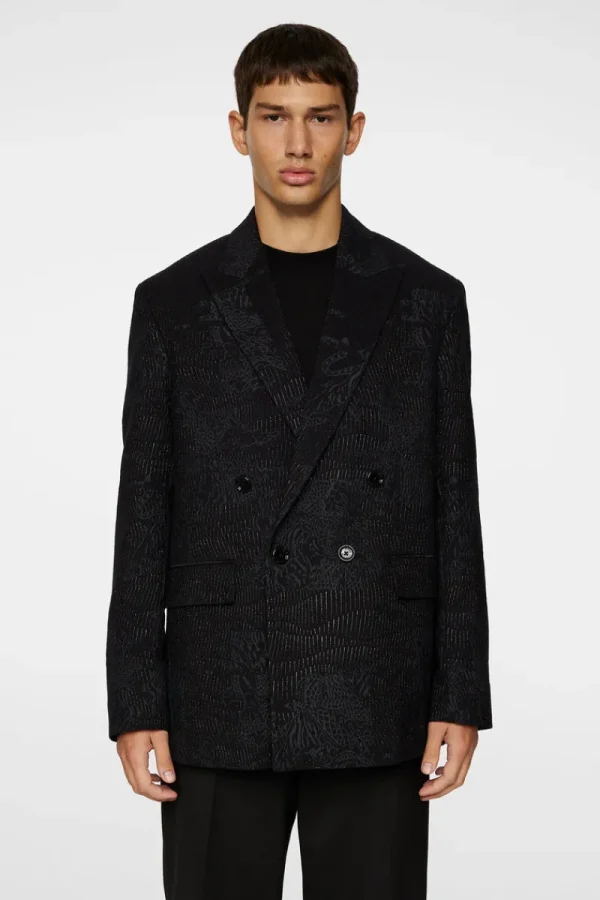 Kostymer & Skräddat | Kavajer-J.Lindeberg David U Jacquard Blazer Black