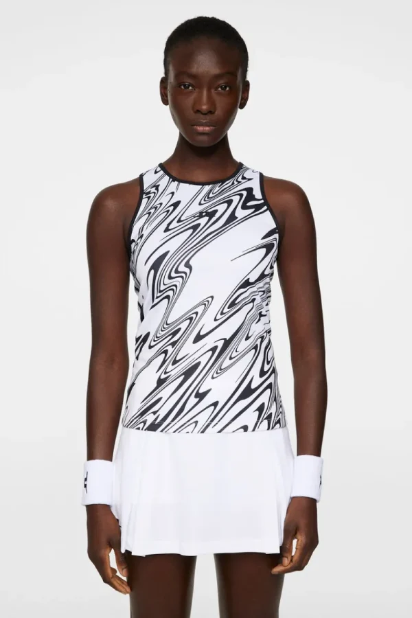 Överdelar | Tennis-J.Lindeberg Delia Printed Tank Top Liquify White L