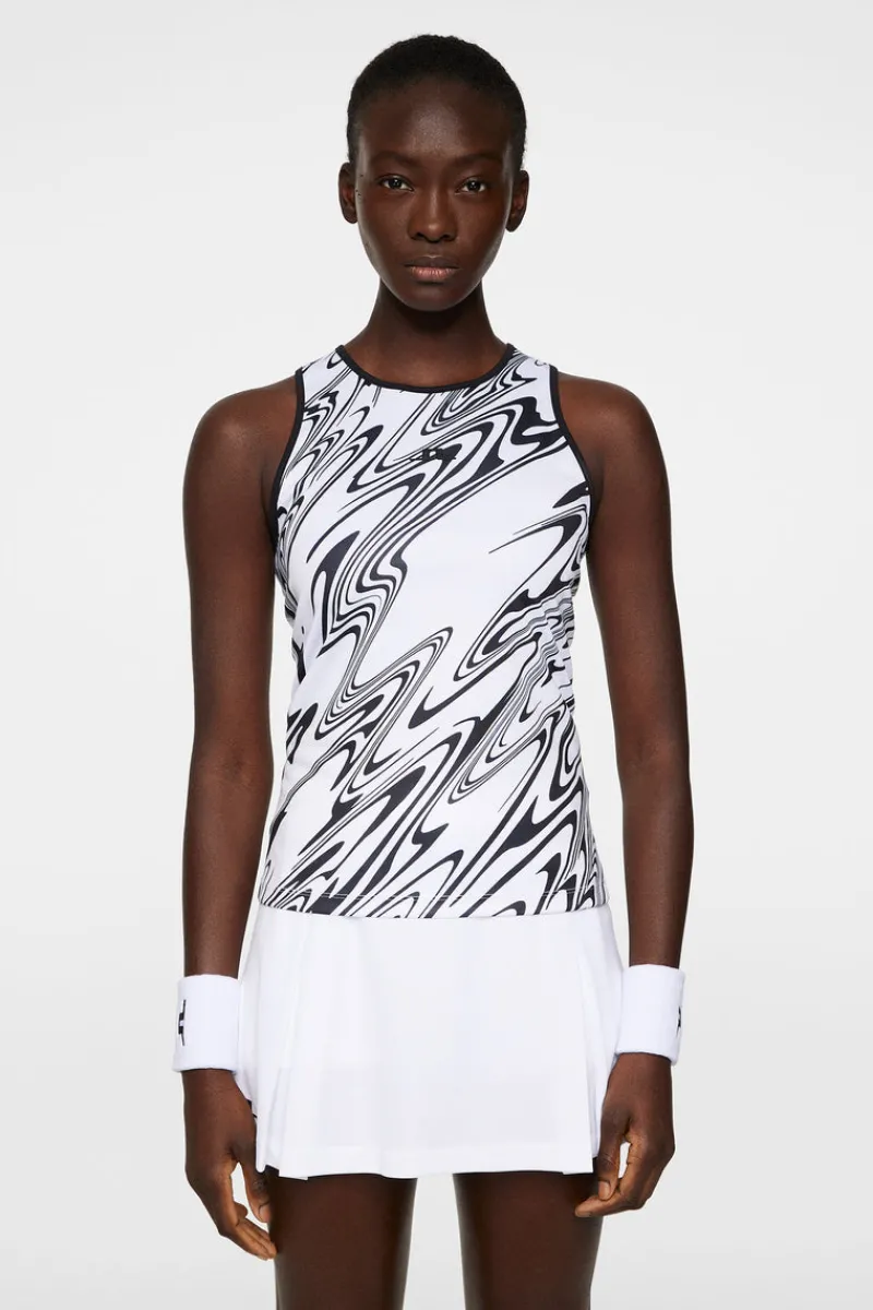 Överdelar | Tennis-J.Lindeberg Delia Printed Tank Top Liquify White L