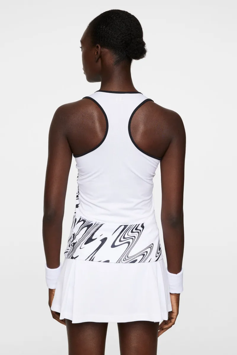 Överdelar | Tennis-J.Lindeberg Delia Printed Tank Top Liquify White L
