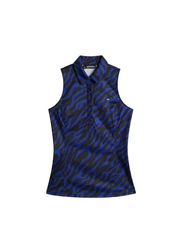 Golf | Linnen-J.Lindeberg Dena Print Sleeveless Top Tour Tiger Clematis M