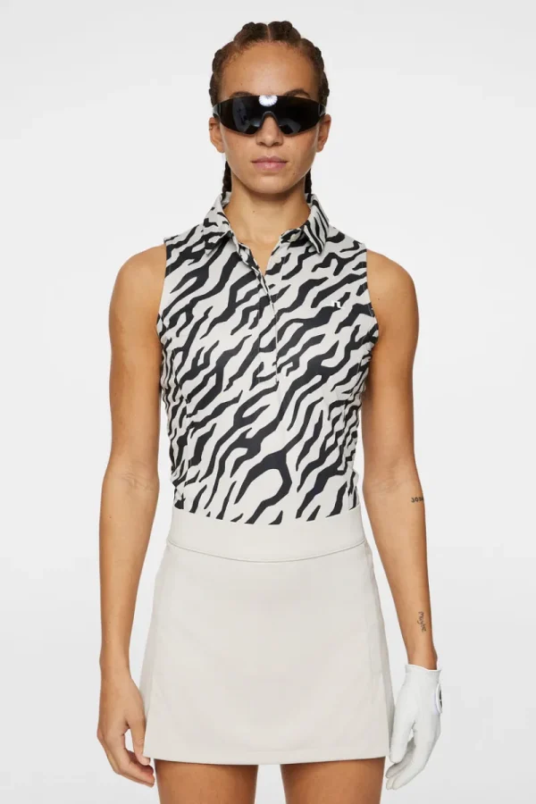 Golf | Överdelar-J.Lindeberg Dena Print Sleeveless Top Tour Tiger Moonbeam M