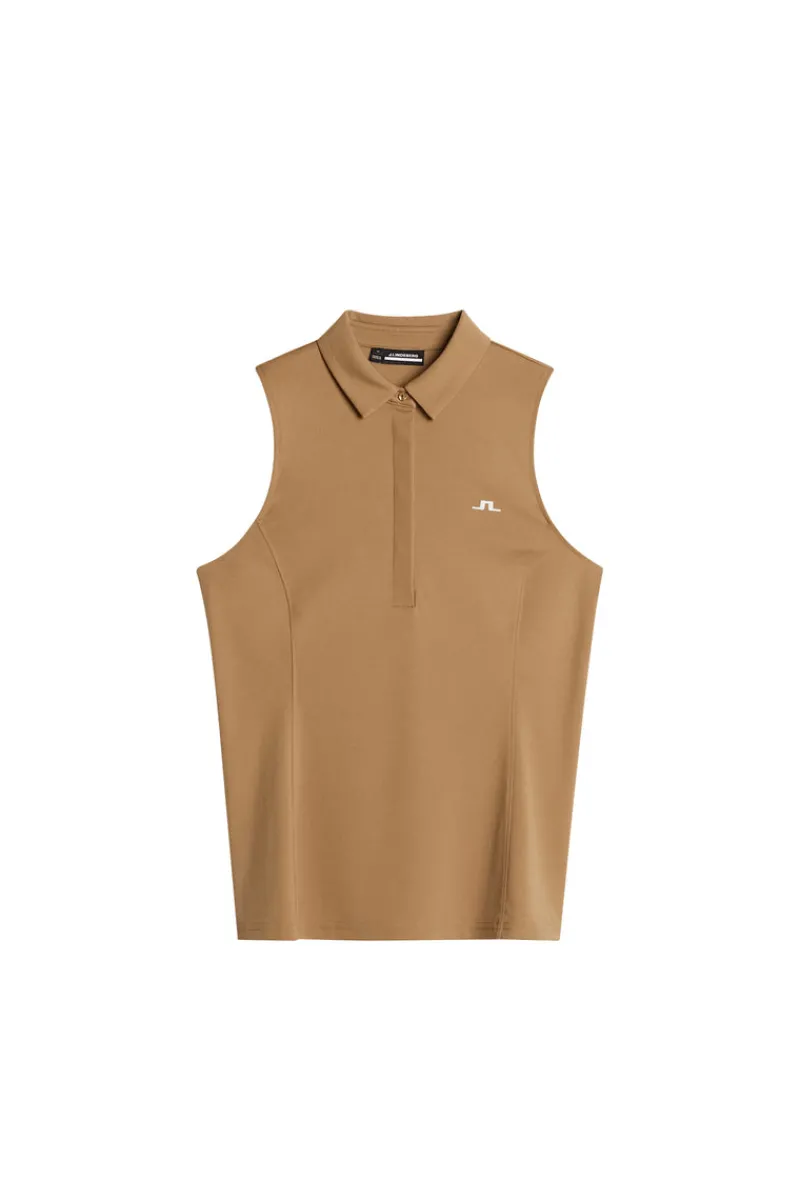 Golf | Linnen-J.Lindeberg Dena Sleeveless Top Tigers Eye