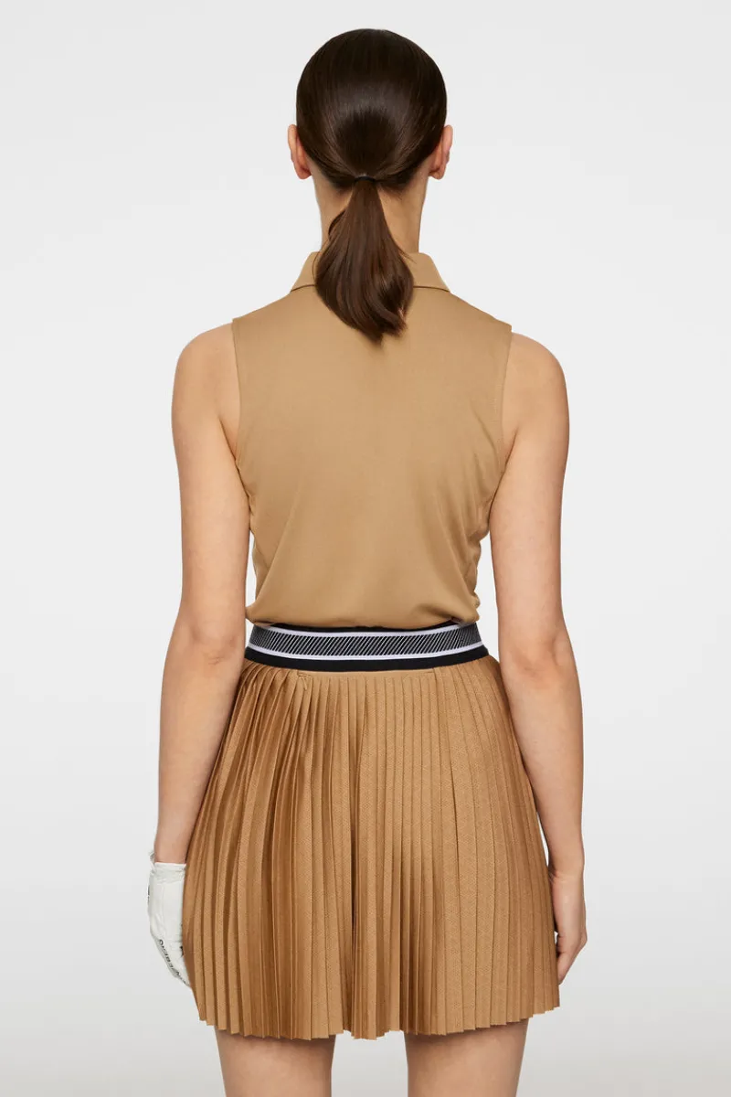 Golf | Linnen-J.Lindeberg Dena Sleeveless Top Tigers Eye