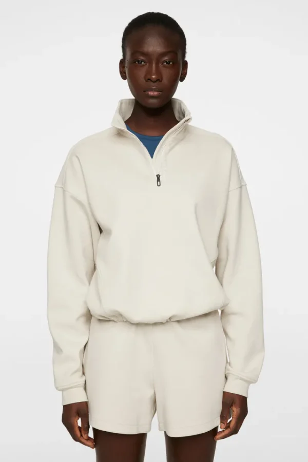 Tennis | Tröjor-J.Lindeberg Elin Zip Sweatshirt Moonbeam
