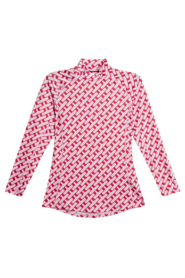 Golf | Överdelar-J.Lindeberg Ella Print Compression Top Tour Geo Pink M