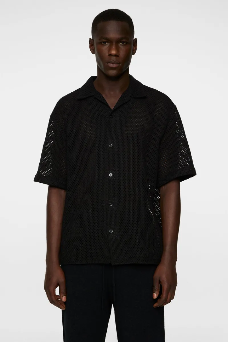 Överdelar | Skjortor-J.Lindeberg Ellis Crochet Shirt Black
