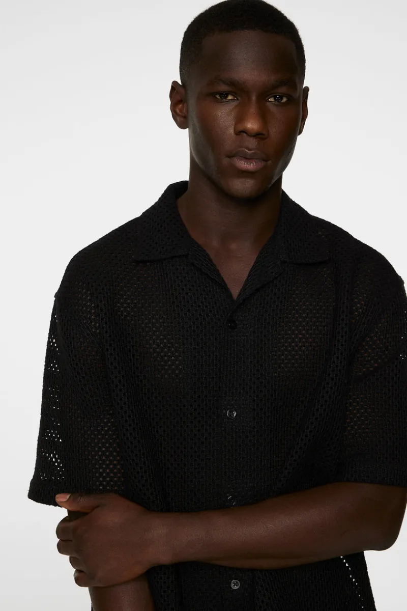 Överdelar | Skjortor-J.Lindeberg Ellis Crochet Shirt Black