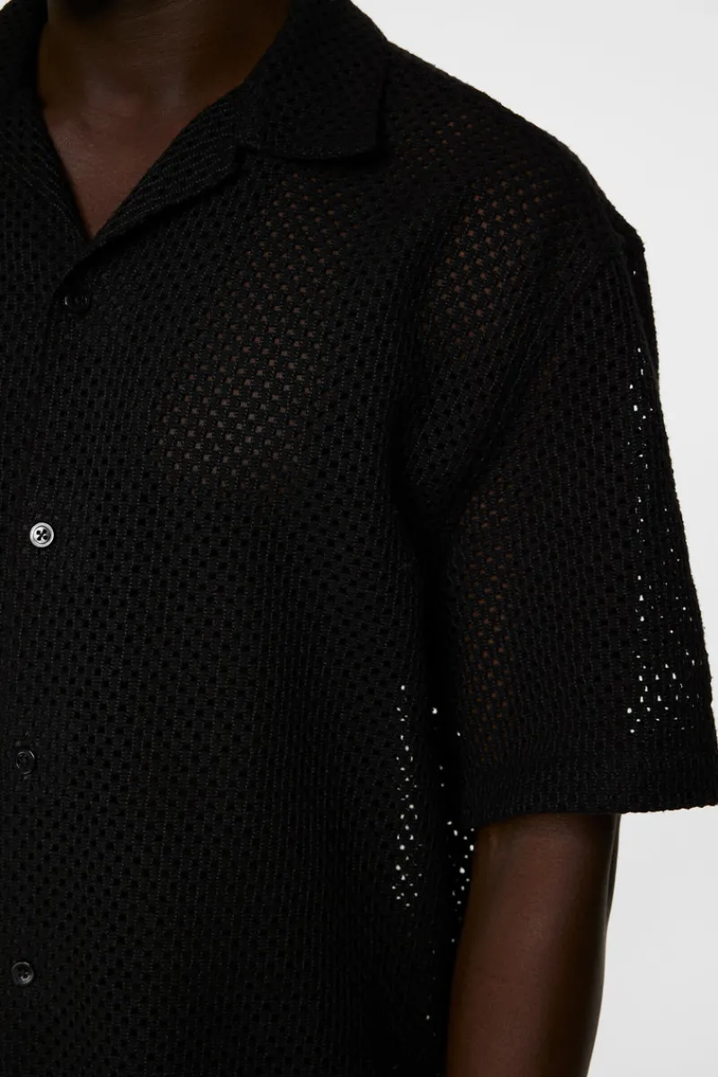 Överdelar | Skjortor-J.Lindeberg Ellis Crochet Shirt Black