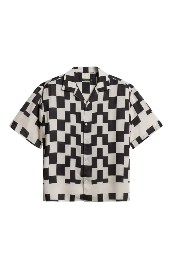 Överdelar | Skjortor-J.Lindeberg Ellis Stack Bridge Print Shirt Moonbeam