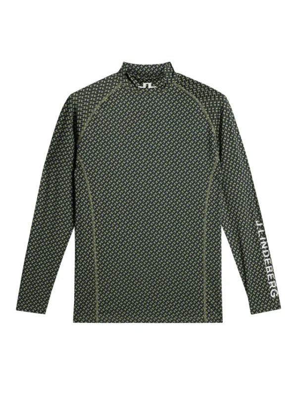 Golf | Överdelar-J.Lindeberg Ello Compression Print Tour Geo Olive S