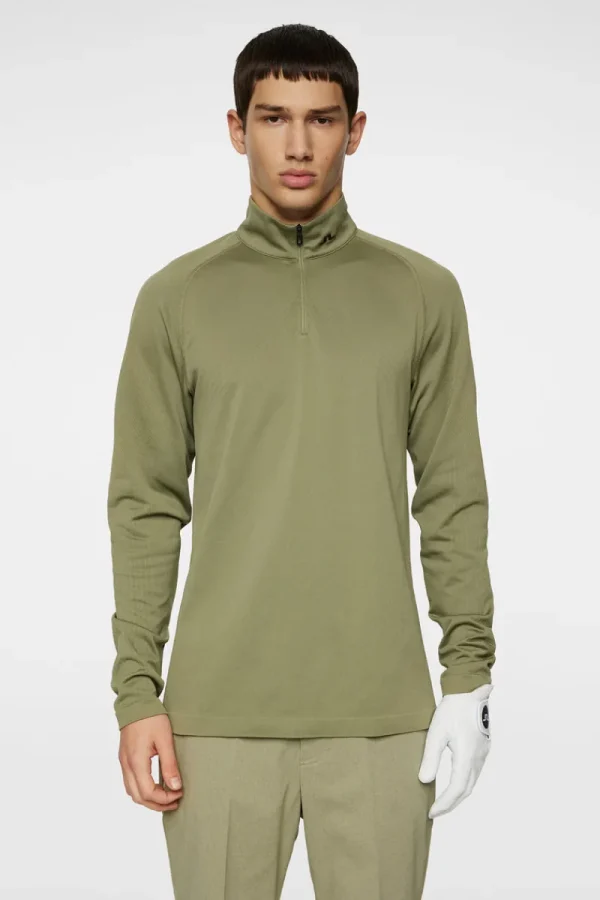 Golf | Bas- Och Mellanlager-J.Lindeberg Fay Seamless Mid Layer Oil Green
