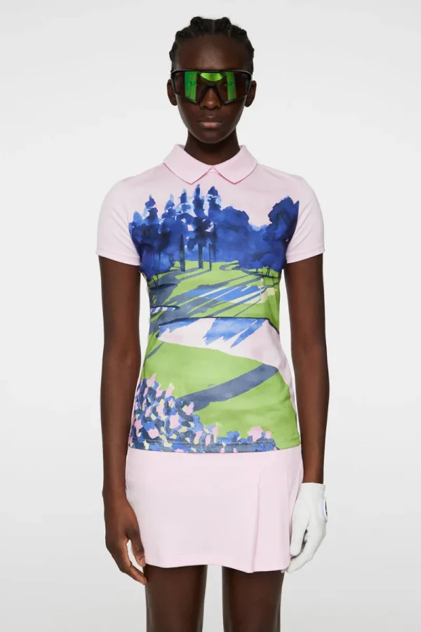 Golf | Överdelar-J.Lindeberg Gunni Polo Watercolor Pink