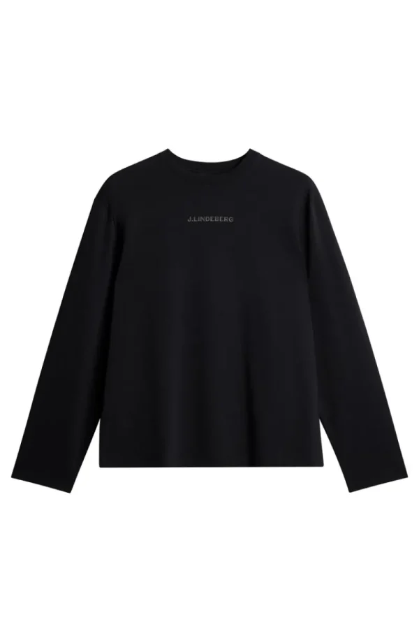 T-shirts | Överdelar-J.Lindeberg Hale Logo Longsleeve T-shirt Black